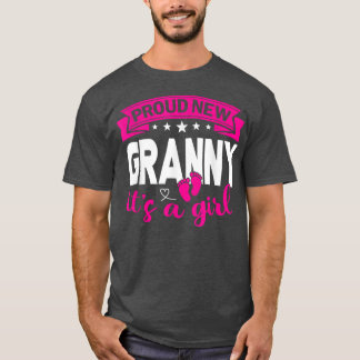 T-shirt Fière nouvelle mamie C'est une fille Révéler le ge
