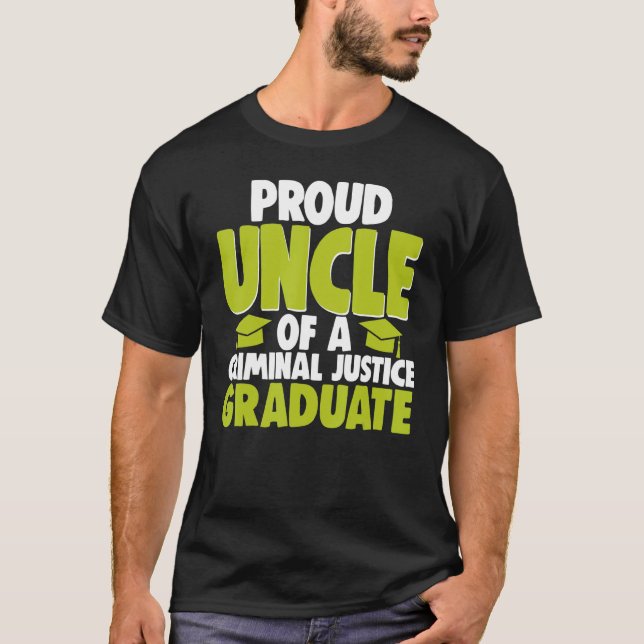 T-shirt Fière Oncle De La Justice Pénale Graduate Cour Leg (Devant)