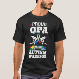 T-shirt Fière Opa D'Un Autisme Guerrier Sensibilisation Ru