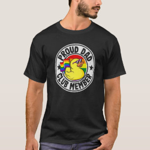 T-shirt Fière Papa Club Membre en caoutchouc Canard Arc-en