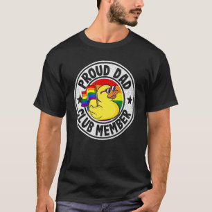 T-shirt Fière Papa Club Membre en caoutchouc Canard Arc-en