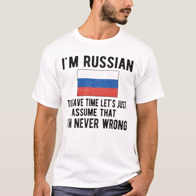 T-shirt Fière Patrimoine Russe Russie Racines Drapeau Russ (Devant)