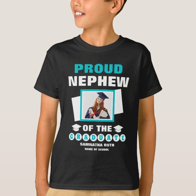 T-shirt Fière Personalisée Nephew Du Diplômé Photo (Devant)