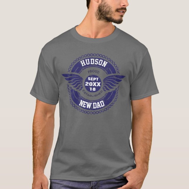 T-shirt Fière personnalisée Nouveau père établi (Devant)