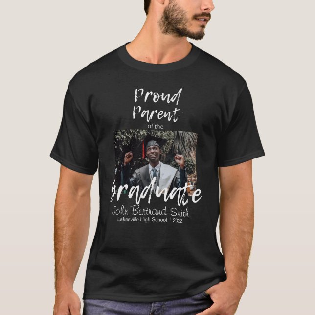 T-shirt Fière personnalisée Parent de l'étudiant diplômé (Devant)