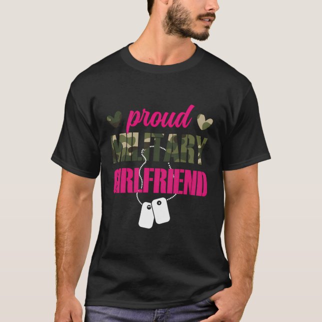 T-shirt Fière petite amie militaire soldat petite amie (Devant)