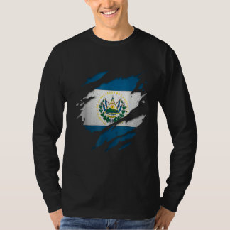 T-shirt Fière Salvadorienne Drapeau d'El Salvador déchir