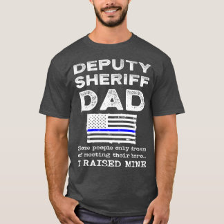 T-shirt Fière Sheriff adjoint père père mince ligne bleue