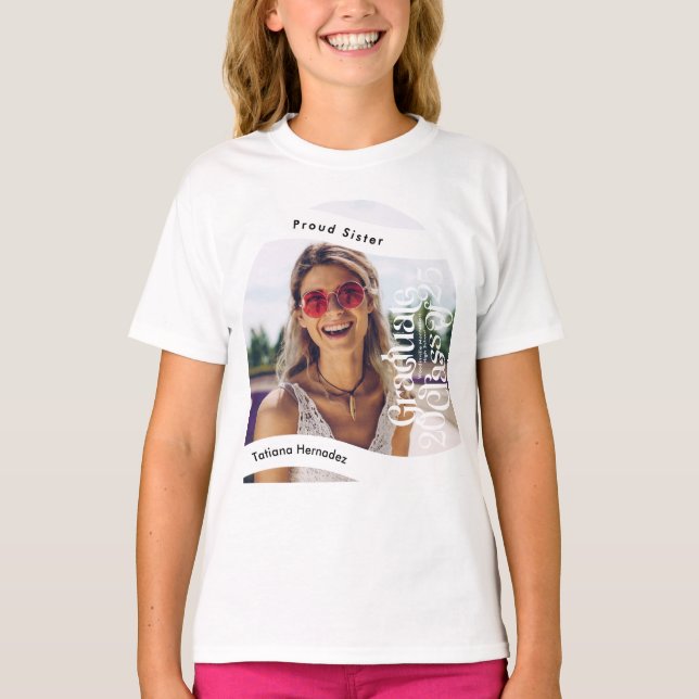 T-shirt FIÈRE Soeur du DIPLÔMÉ Classe photo de 2025 (Devant)