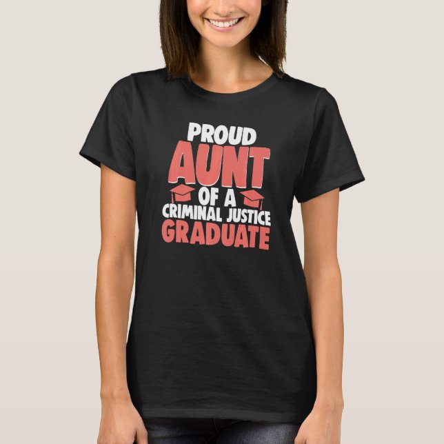 T-shirt Fière Tante De Juridiction Diplômée En Justice Pén (Devant)