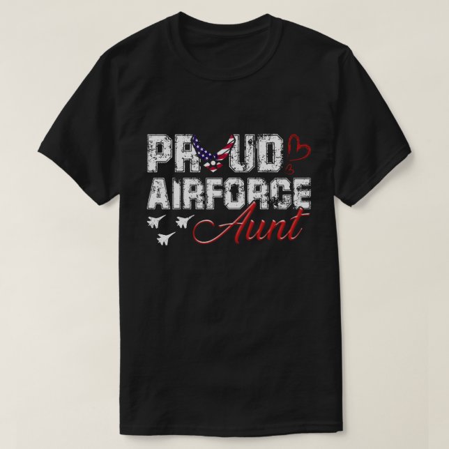 T-shirt Fière Tante de l'armée de l'air US Heart Femmes mi (Design devant)