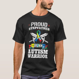 T-shirt Fière Tête-Père D'Un Autisme Guerrier Sensibilisat