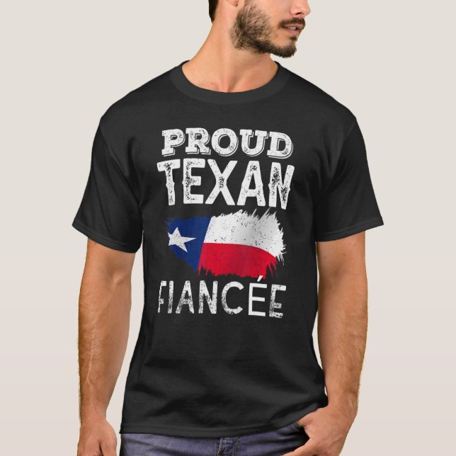 T-shirt Fière Texan Fiancée Cute Pride Patriotique Texas (Devant)