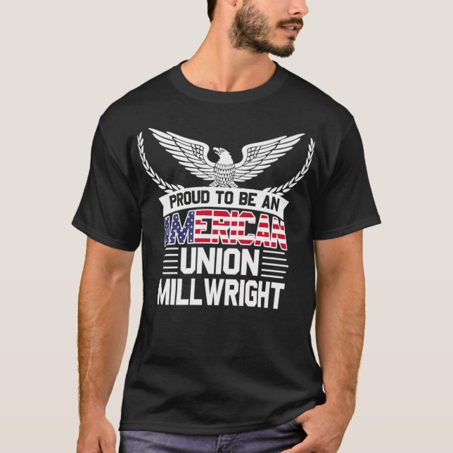 T-shirt Fière Union Américaine Millwright Premium (Devant)