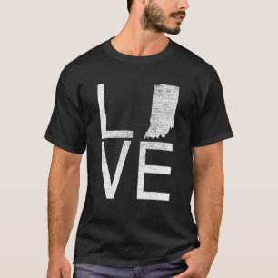 T-shirt Fière Usa Fan State Indiana Love Map Indiana
