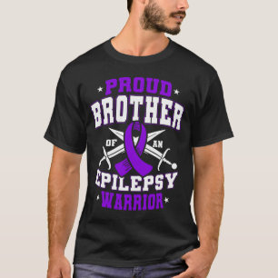 T-shirt Fièrement frère d'un guerrier de l'épilepsie viole