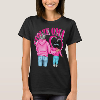 T-shirt fièrement grand-mère petite-fille aux cheveux noir