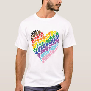 T-shirt Fièrement irlandais Rainbow Shamrock Heart