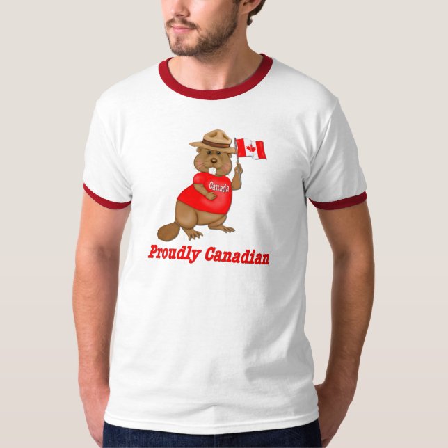 T-shirt Fièrement le castor canadien (Devant)