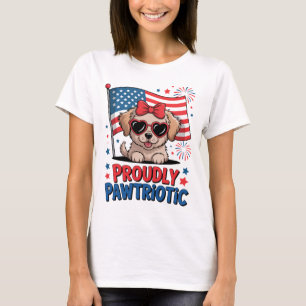 T-shirt Fièrement Patriotique Chien du 14 juillet Chiots P