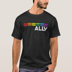 T-shirt Fiers Ally Bars Égalité Lgbtq Rainbow Flag Gay Pr