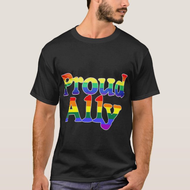 T-shirt Fiers Ally, Fierté LGBTQ Idée Cadeau (Devant)