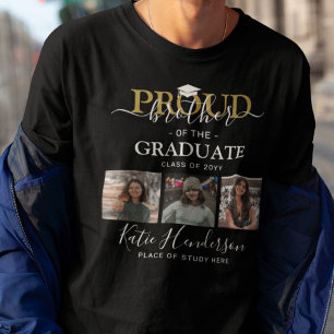 T-shirt Fiers Frère du collage photo de l'étudiant