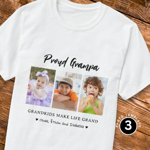 T-shirt Fiers Grampa Grandkids Make life Grand 3 Photo
