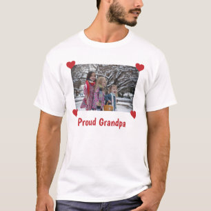T-shirt Fiers Grand-père Amour Personnaliser la photo Fait