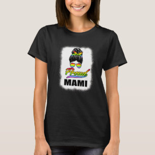 T-shirt Fiers Mami Messy Bun Lgbt Rainbow Flag Lgbtq Pride