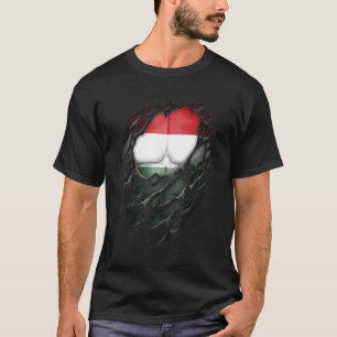 T-shirt Fiers racines hongroises patrimoine déchiré Hongri