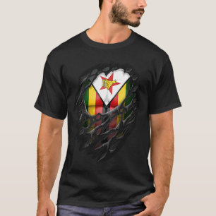 T-shirt Fiers Racines Zimbabwéennes Patrimoine Déchiré Zim