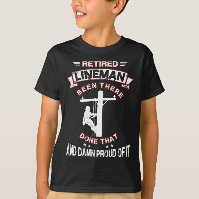 T-shirt Fiers Retraité Lineman Cadeau Retraite (Devant)