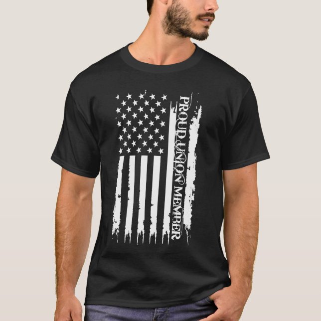 T-shirt Fiers Union Membre États-Unis Distressed w US F (Devant)