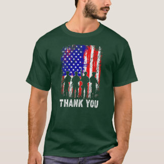T-shirt Fiers vétérans américains Merci du drapeau