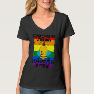 T-shirt Fiers vrais hommes LGBTQ abeilles drôles gay arc-e