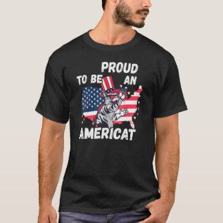 T-shirt Fierté Américaine Chat Américain Fier 4 Juillet Am