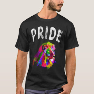 T-shirt Fierté Arc-en-ciel Drapeau Graphique Lion Droits h