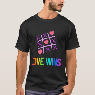 T-shirt Fierté Arc-en-ciel L'amour gagne Tic Tac Toe Lgbt 
