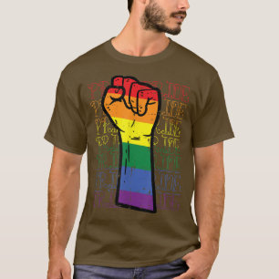 T-shirt Fierté Arc-en-ciel Poing Ally droit LGBTQ Gay Pr