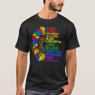 T-shirt Fierté Arc-en-ciel Tournesol LGBT Science est Real