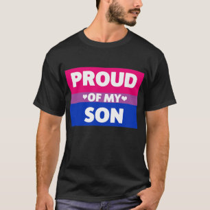 T-shirt Fierté Bisexuelle Fier De Mon Fils Maman Mon Père 