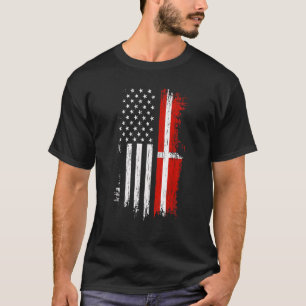 T-shirt Fierté Danemark États-Unis Drapeau danois américai