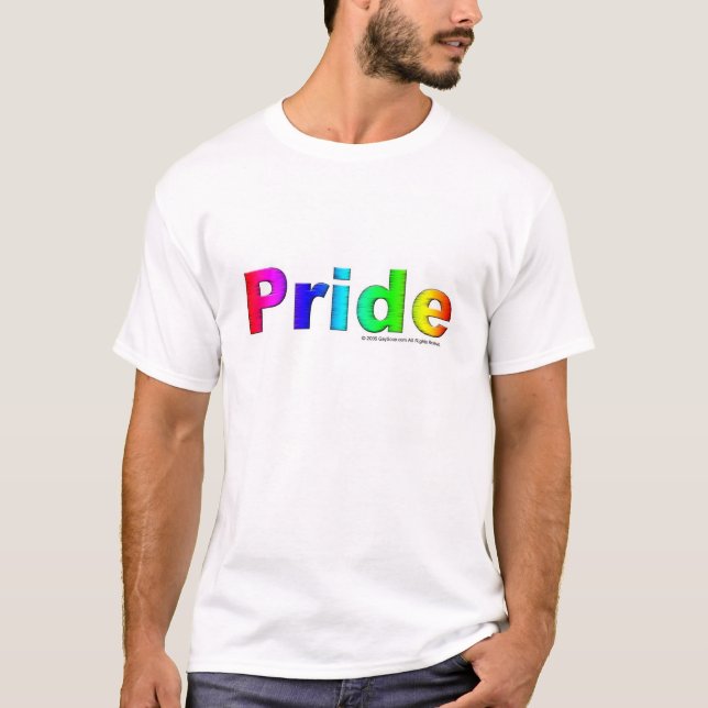 T-shirt Fierté d'arc-en-ciel (gaie) (Devant)