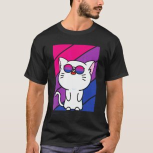 T-shirt Fierté de chat mignon Drapeau bisexuel Fier allié