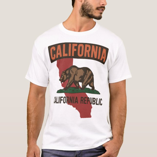 T-shirt Fierté de l'état de la République de Californie (Devant)