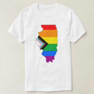 T-shirt Fierté de l'État de l'Illinois LGBTQ Progress Prid