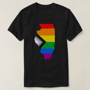 T-shirt Fierté de l'État de l'Illinois LGBTQ Progress Prid