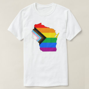 T-shirt Fierté de l'État du Wisconsin LGBTQ Progress Pride