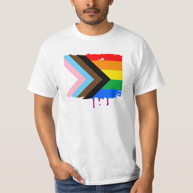 T-shirt Fierté de progrès LGBTQ+ (Devant)